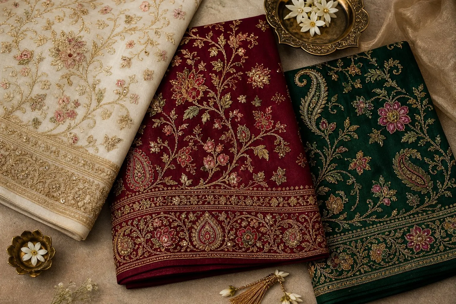 Embroidered fabric collection